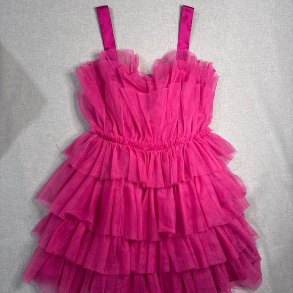 Storia Dresses & Skirts - Storia Hot Pink Tulle-Trim Dress Bodice